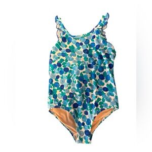 Kids J. Crew Crewcuts Swimsuit with Blue and Green Floral Pattern